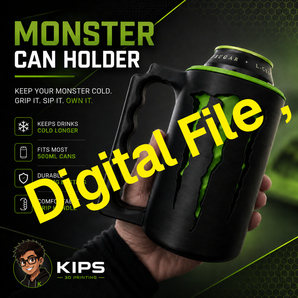 STL 3MF Monster Can Holder